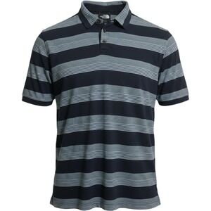 The North Face Polo Shirt Mens Large Blue Striped Short Sleeve Pocket Gorpcore
